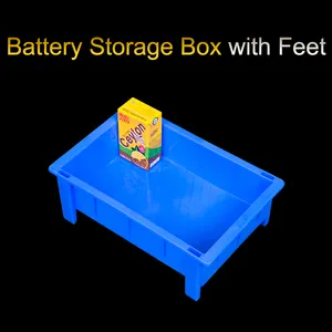 Leadloong-caixa de armazenamento de bateria engrossada, com pés plástico organizador de bateria parafuso caixa de material