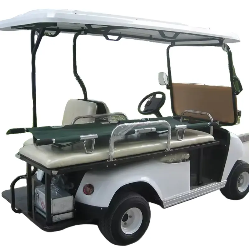 Kualitas tinggi Mini ambulans kendaraan listrik khusus transportasi 48V 2 kursi listrik Golf gerobak ambulans