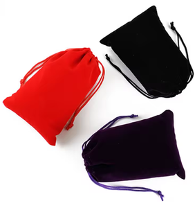 Custom Logo Small Luxury Suede Velvet <b>Drawstring</b> <b>Pouch</b> Jewelry Packaging Gift Bag for Earrings Necklace - Product Image 2