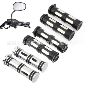 Poignées de guidon de moto Moshark 15x9x5 usinées CNC en chrome noir pour modèles Harley - Product Image 1