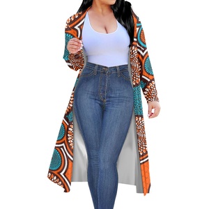 Cardigan a maniche lunghe <span class=keywords><strong>donna</strong></span> africano Vintage <span class=keywords><strong>motivi</strong></span> tribali fiore geometrico Cardigan lungo personalizzato cappotto da <span class=keywords><strong>donna</strong></span> di lusso di alta qualità - Product Image 3