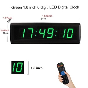 Reloj de Pared Digital LED Programable Electrónico GANXIN Versátil con Pantalla Verde de 1.8 Pulgadas, con <span class=keywords><strong>Temporizador</strong></span> de <span class=keywords><strong>Cuenta</strong></span> Regresiva y Cronómetro - Product Image 2