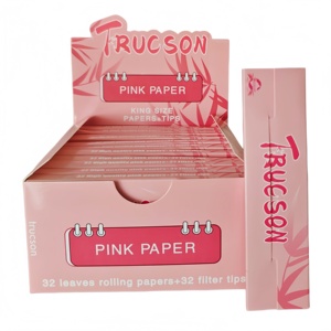 Papel de Liar TRUCSON Rosa, Tamaño King Size, 32 Hojas con Filtros, Fibra Vegetal Natural, Combustión Lenta, Sin Cloro, Sin Colorantes - Product Image 6