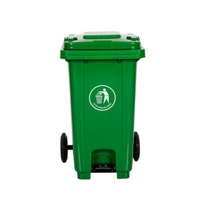 100L <b>plastic</b> recycling <b>bins</b> with <b>lids</b> and wheels for residential communities, environmentally friendly and durable. - Product Image 1