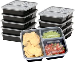 Boîte à lunch avec couvercle en matériau PP de qualité alimentaire, étanche à l'air, pour l'emballage alimentaire des restaurants, compartiment anti-fuite - Product Image 1