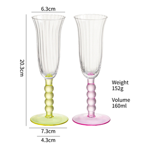 Lot de verres à vin et flûtes à <span class=keywords><strong>champagne</strong></span> en cristal coloré par pulvérisation pour mariage et fête - Product Image 4