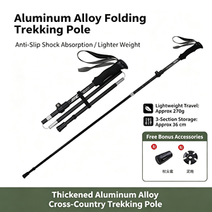 Bastón de Trekking Plegable de Aleación de Aluminio de 3 Secciones Ajustable con Mango de EVA y Sistema de Bloqueo Rápido para Senderismo - Product Image 6