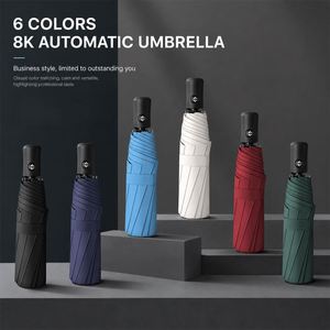 Parapluies en gros personnalisés avec logo imprimé, parapluie pliant automatique 3 sections anti-UV, résistant au vent fort, parapluie de pluie promotionnel - Product Image 2