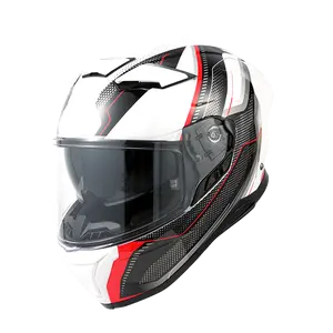 尼斯设计圆点认可双镜头公路摩托车头盔，带新图形