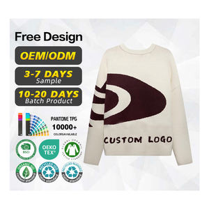 ผู้ผลิตเสื้อสเวตเตอร์ที่ได้รับการรับรอง GRS รับทำโลโก้ตามสั่ง เสื้อสเวตเตอร์ผู้ชาย ผ้าอะคริลิกผสมโพลีเอสเตอร์ ลายแจ็คการ์ด คอกลม ถักแบบพูลโอเวอร์ - Product Image 1