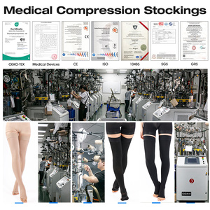 Compports Wholesale Silicone Grip Non-Slip Compression Class 2 Open Toe Thigh High Stockings for Daily Wear - Product Image 6