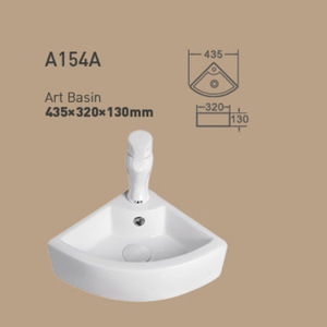 Lavabo de Cerámica Blanco A153 Art Basin 595x325x110mm para Encimera de Baño con un Solo Orificio - Product Image 3
