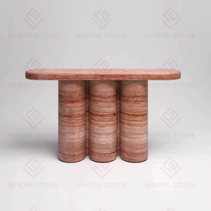 Tùy chỉnh đá tự nhiên lối vào hình chữ nhật hình dạng cổ điển màu Đỏ travertine giao diện điều khiển bảng bằng đá cẩm thạch hành lang bảng - Product Image 3