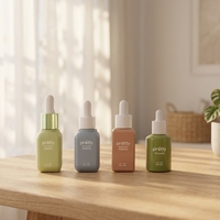Flacons de sérum en verre durables avec couvercle en aluminium, emballage cosmétique pour un stockage à long terme, flacons de sérum en verre vides avec compte-gouttes