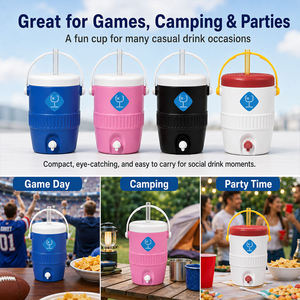 Mini Enfriador de Plástico Aislado para Latas con Tapa y Asa, Portavasos Bonito de 20 Oz, Regalos Deportivos para Decoraciones de Fiestas en la Piscina - Product Image 4