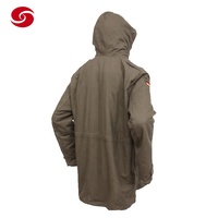 Kunden spezifische olivgrüne Vintage Deutschland Baumwolle Leinwand Material Jacke Parka