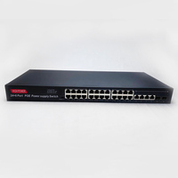 Conmutador PoE de seguridad de 24 puertos con 2 puertos SFP Conmutador PoE de enlace ascendente 4 TP Gigabit