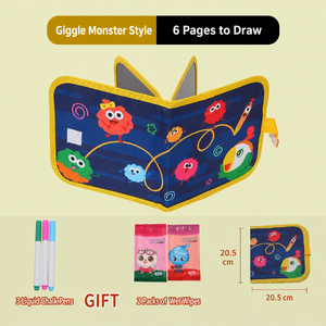 Tavoletta da Disegno Portatile Cancellabile a 16 Pagine per Bambini, Lavagna Mini Educativa a Doppia Faccia per Acquerello e Gessetti, Ideale per l'Uso Transfrontaliero - Product Image 4