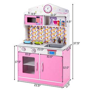 Ensemble de jeu de cuisine en bois pour enfants en gros, promotion, ensemble de cuisine pour bébé personnalisé, jouet pour filles, 1 ensemble pour bébé rose - Product Image 3