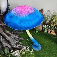 Ensemble de 4 lampes champignons lumineuses en résine translucide et fibre de verre, éclairage LED IP65 pour jardin extérieur, idéal pour aménagement paysager