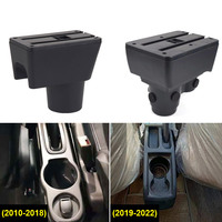 Vtear Boîte de rangement d'accoudoir avant en cuir PU ABS avec porte-gobelet USB, accessoires intérieurs pour Renault Dacia Duster 2010-2022