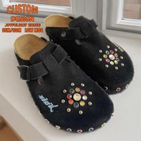 Sandales en liège de haute qualité en cuir véritable avec semelle en EVA, pour l'extérieur, avec logo personnalisé