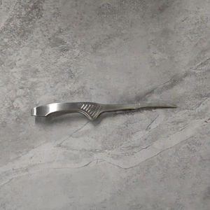 430 pince en acier inoxydable corne de taureau Style élégant argent or brillant coréen Barbecue Bulgogi viande Restaurant métal pince moyenne - Product Image 1