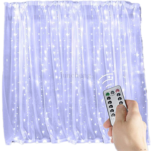 <span class=keywords><strong>Guirlande</strong></span> lumineuse à LED USB en forme de rideau de fées, 3x3m, 300 LED, fil de cuivre, IP65, étanche, décorations lumineuses de Noël pour la maison, le jardin, l'extérieur - Product Image 4