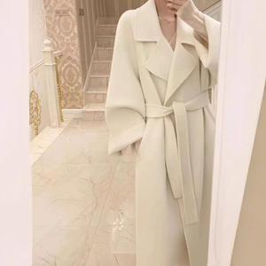 Groothandel 2026 rode herfst- en wintermode, elegante, stijlvolle, eenvoudige effen wollen damesjas - Product Image 1