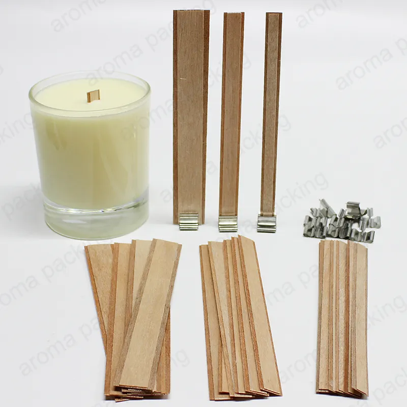 Wholesale Eco-friendly Booster Wood Wicks with Metal Sustainer Candle Wicks Double Wicks Candle Accessories