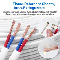 Kabel Galaxy Heavy Duty RVVB Twin Flat Fleksibel PVC Konduktor Tembaga untuk Bangunan 2/3 Inti Kabel Suplai Daya Ekstensi Soket