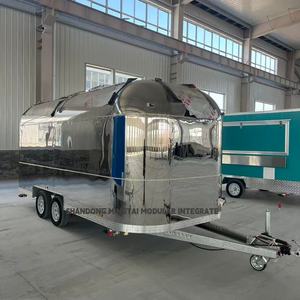 Chariots à hot-dogs pour restaurants entièrement équipés sur roues, remorque alimentaire colorée de type camping-car - Product Image 2