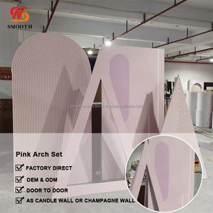 Toile de fond de fête de bébé en PVC acrylique rose moderne personnalisée élégante et lisse pour les événements de fête d'anniversaire - Product Image 2