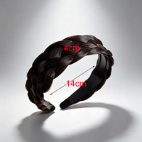 Serre-tête tressé à 5 brins en forme d'arête de poisson fait main pour femme, large et épais, accessoire capillaire d'été pour volume au dessus de la tête