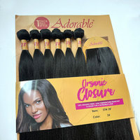 Rambut Sutra Lurus Panjang Terlaris Dengan Closure, Kualitas Tinggi Warna Alami 30 Inch Paket Hair Weaves STW 6PCS Dalam Satu Lot