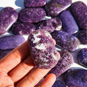 Piedra de Lepidolita Natural Pulida en Forma Ovalada para Decoración del Hogar y Regalos Navideños, Venta al Por Mayor - Product Image 2