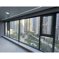 Ventana abatible de doble capa de triple esmalte de aluminio moderno, eficiente en energía, columpio abierto hacia adentro, tormenta templada, huracanes