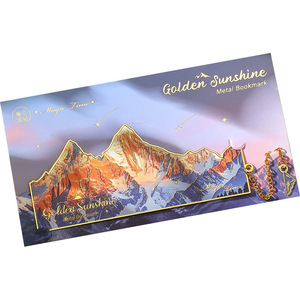 Marcapáginas Metálicos de la Serie Jinshan de Rizhao, Marca Páginas con Diseño de Pintura al Óleo de Paisajes, Marca Páginas con Forma Especial para Estudiantes - Product Image 4