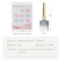 Vernis à ongles gel pailleté effet cristal de glace 15ml, gel UV LED effet diamant éclatant, à retirer par trempage, pour salon, OEM