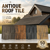 Tuile de toiture en bois polymère, grain de bois antique, légère, résistante aux intempéries, pour villas, cottages, complexes hôteliers, maisons traditionnelles