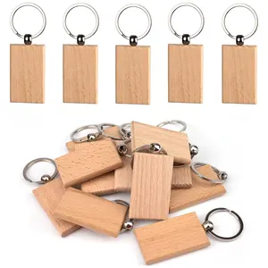 Trong Kho Gỗ Keychain Trống Tùy Chỉnh Tự Làm Keychain Bằng Gỗ Cho Khắc Gỗ Thanh Móc Khóa Trống Cho Khắc