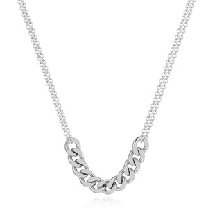 Collier à double couche de 9 mm en acier doré, design géométrique, pour un usage quotidien, colliers superposés tendance - Product Image 2