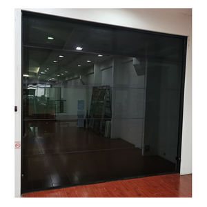 Residential Modern Luxury Insulated <b>Black</b> Sectional Full View Mirrored Frameless Glass Garage Door - Product Image 5