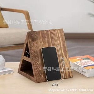 Estantería triangular de escritorio, Mini soporte para libros multifuncional con almacenamiento para teléfono y gafas, 3 capas, tipo oficina - Product Image 2