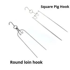 Gancho de cochinillo de acero inoxidable extendido Yolecen para barbacoa Pipa tenedor <span class=keywords><strong>asado</strong></span> accesorio de cocina herramienta de Metal - Product Image 4