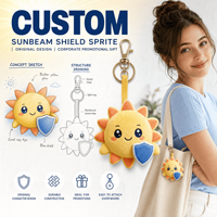 Jouet en peluche personnalisé ODM, animal en peluche, mascotte, porte-clés Sunbeam Shield Sprite, cadeau d'entreprise pour la beauté et les soins de la peau, promotion du logo