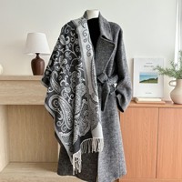 Nouveau style de luxe, châle en polyester jacquard cachemire motif cachemire, 180 cm, pour femme, idéal pour les vacances, avec logo personnalisé