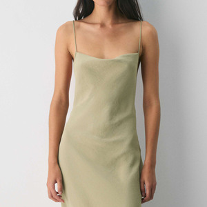 Robe midi décontractée vintage pour femme en mélange de lin brodé, dos nu, à nouer, bretelles spaghetti, fente latérale, été - Product Image 4