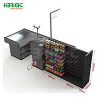 Comptoir de caisse automatique de registre de bureau de table de caissier de magasin d'épicerie de détail Highbright avec le bord de LED