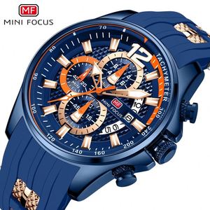 Mini Focus 0350, Reloj de Pulsera Deportivo de Cuarzo, Marca de Moda, Resistente al Agua, Reloj Masculino con Correa de Silicona Azul, Reloj de Lujo - Product Image 2